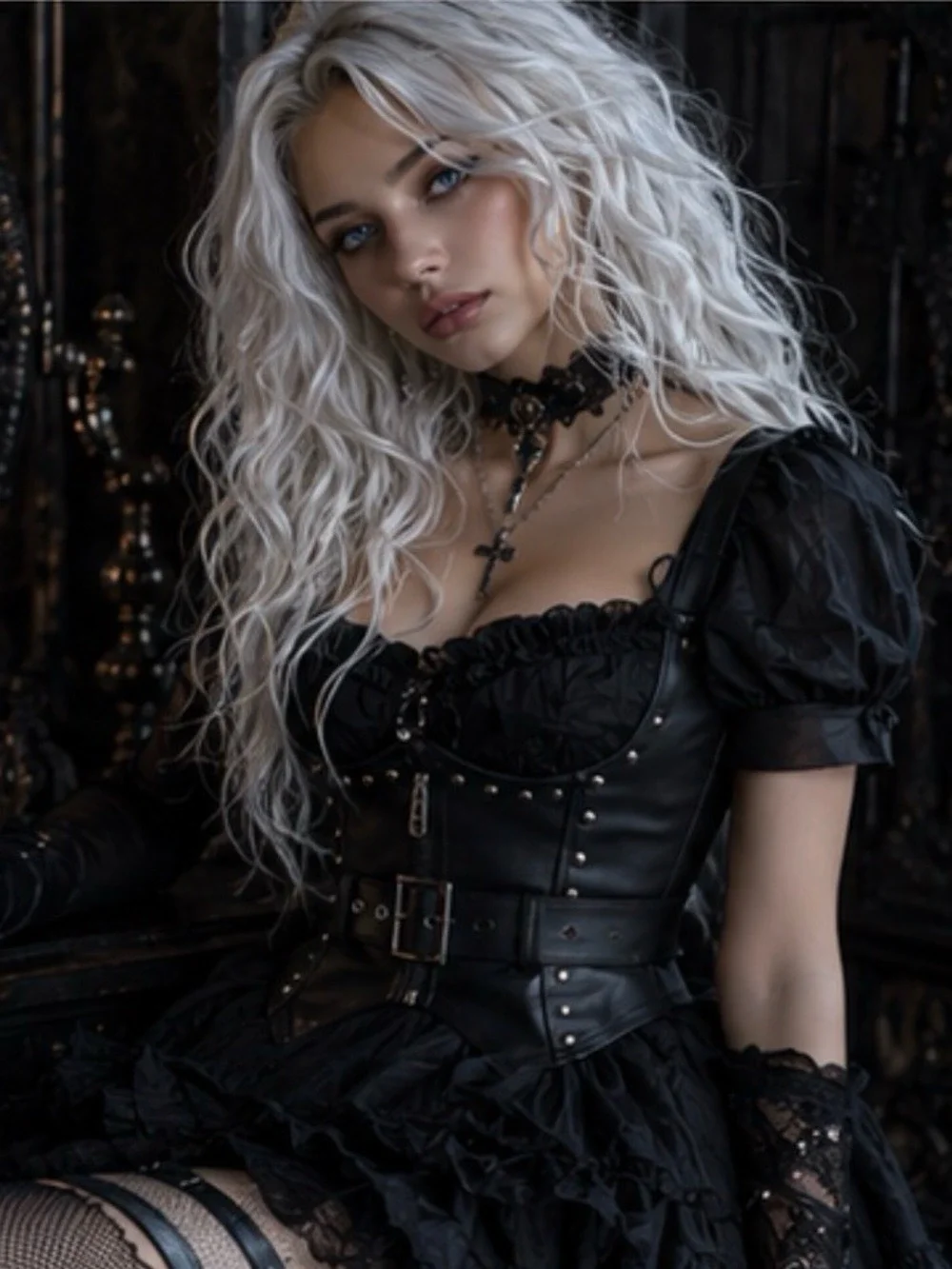 KILLSTAR Malapas Faux Leather Corset Harness NWT Medium